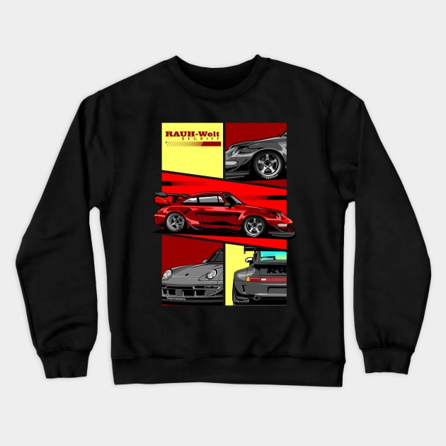 Rauh Welt Begriff Mix Red Crewneck Sweatshirt by aredie19